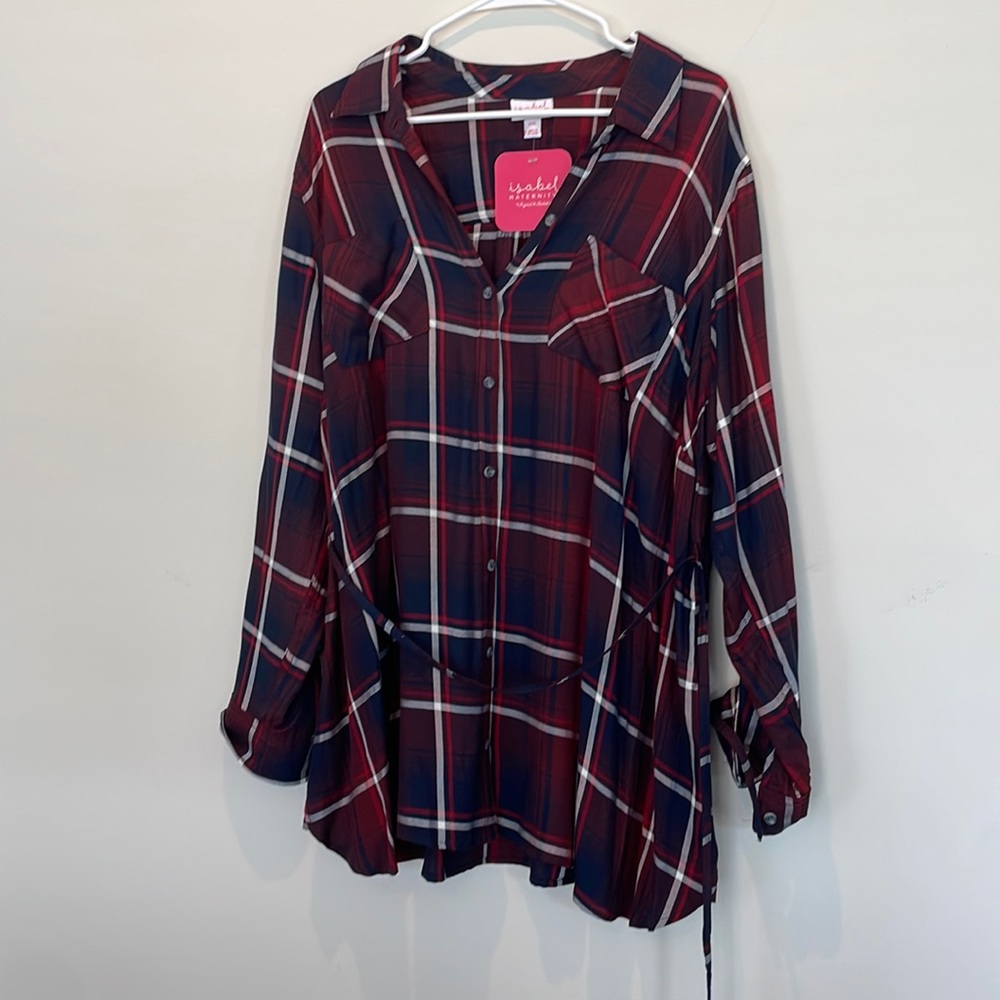 NWT Plaid maternity top by Isabel Maternity